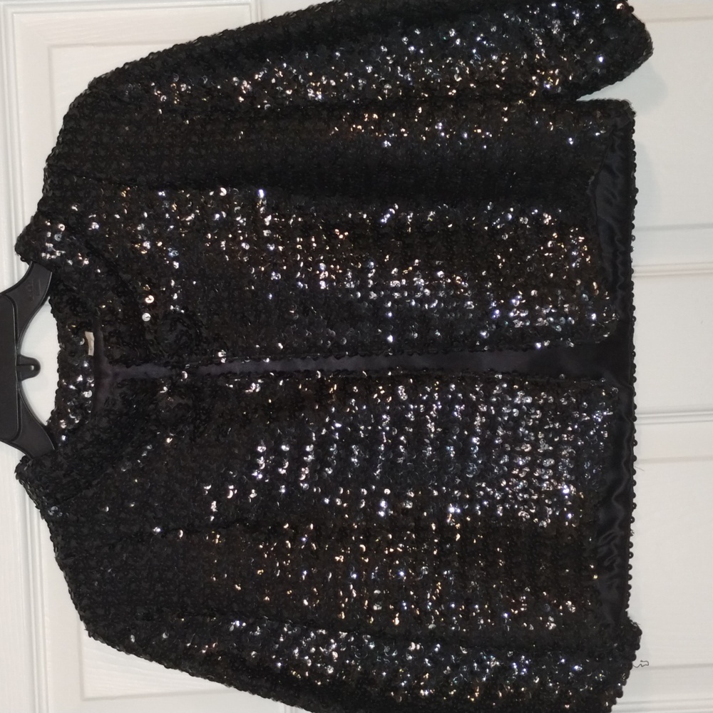 1960s Crop Sequined Jacket With Satin Lining